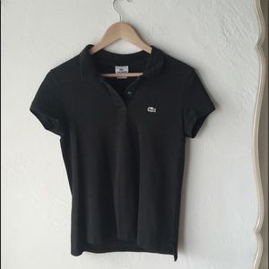 Lacoste black collared short sleeve polo shirt